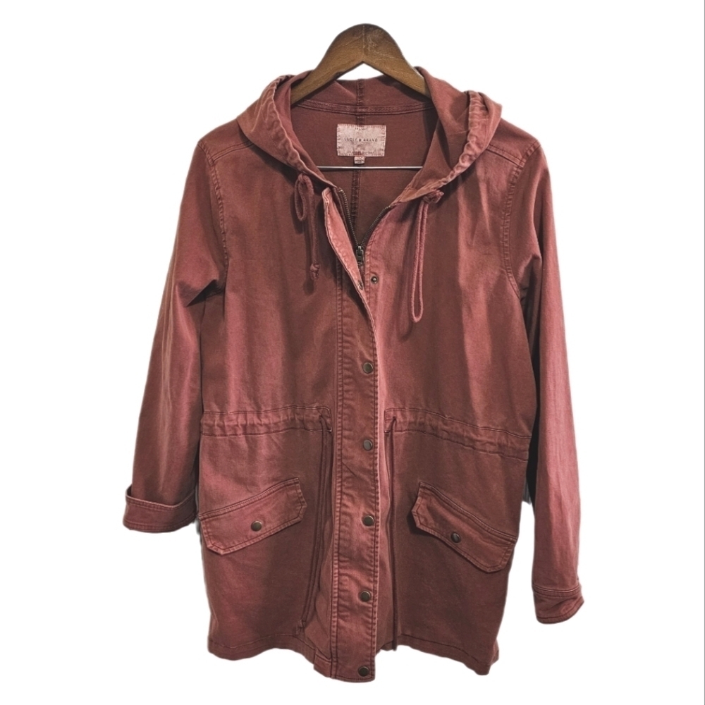 Lucky Brand hoodie Canvas long sleeve rust orange jacket size medium